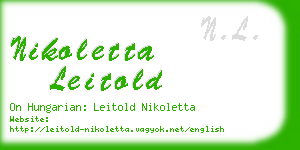 nikoletta leitold business card